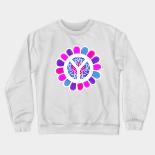 FLORAL Peace Sign Hippie Lifestyle Crewneck Sweatshirt